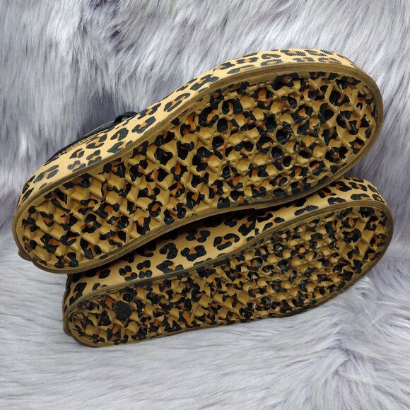 Vans Old Skool Platform Leopard Suede Sneaker Women Sz 5.5 Black Brown Cheetah - Picture 7 of 9